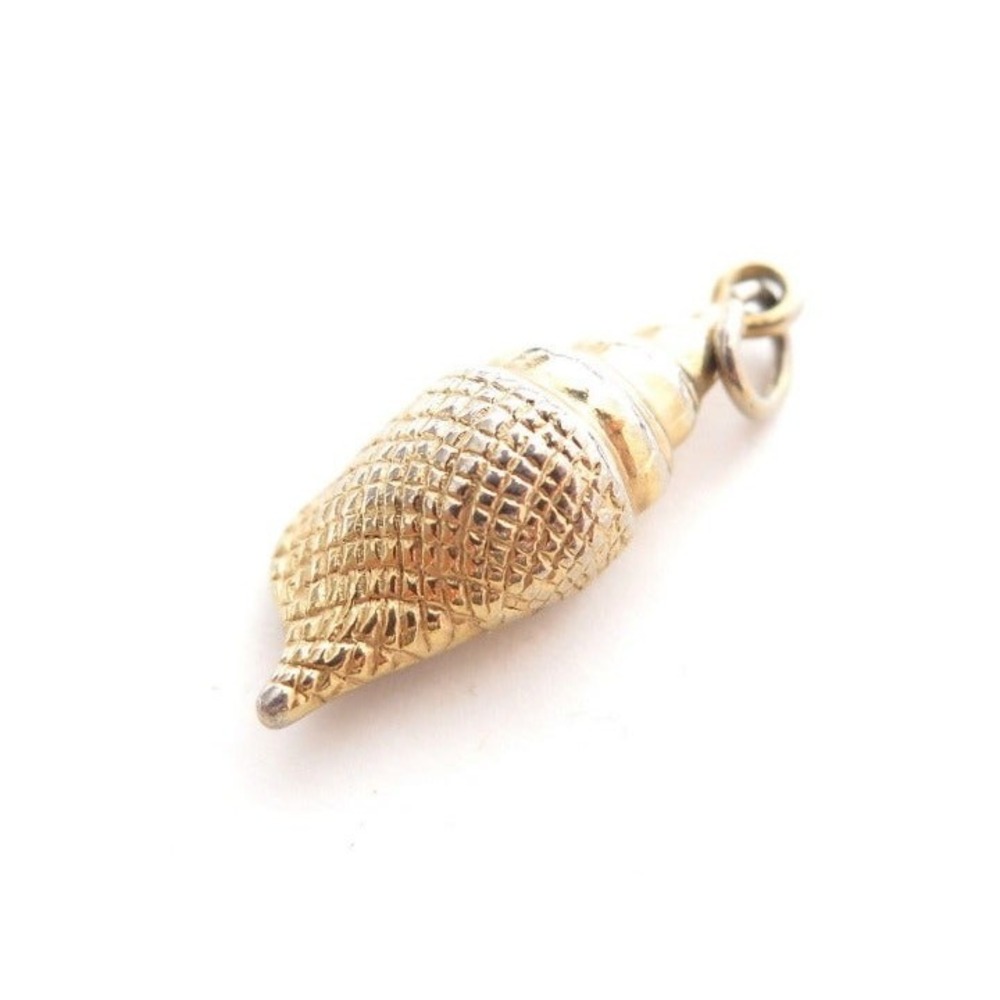 Vintage Gold Plated‎ Seashell Marine Life Charm Pendant